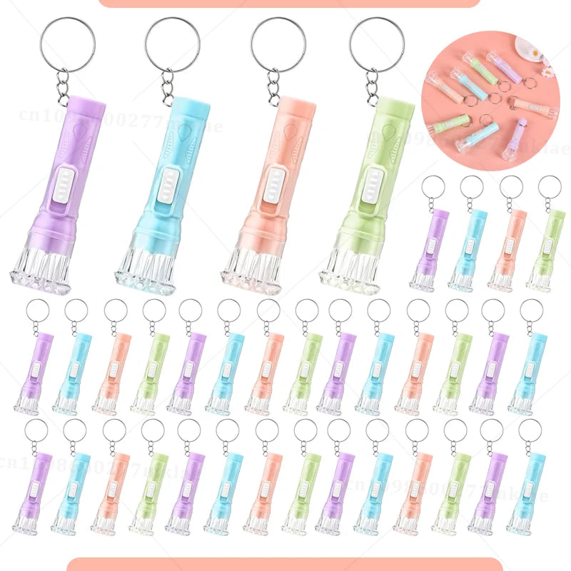 30-200Pcs Mini Flashlight Keychain Bulk LED Torch Flashlight Birthday Party Favor School Prizes Guest Souvenir Festival Gifts