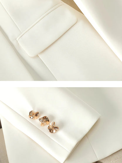 2Pcs Women's Temperament Set Long Sleeved Suit Casual Pants Fashion Slim Work Clothes For Business Commuting Work Events