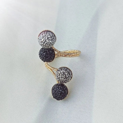 Exaggerated Luxury Vintage Geometric Rhinestone Opening Ring Knuckle Finger Antique Rings for Women Punk Statement Jewelry Gift