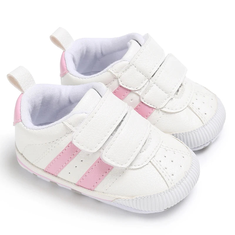 Infant Pre-Walker Shoes Baby Shoes 0-1Year Striped Casual Sports Shoes Rubber Sole for Boys Girls Spring Autumn