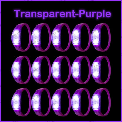 20-100PCS Music&Sound Activated Led Bracelet Light up Bracelets Glow in the Dark Bracelets for Wedding Party Concert Favors