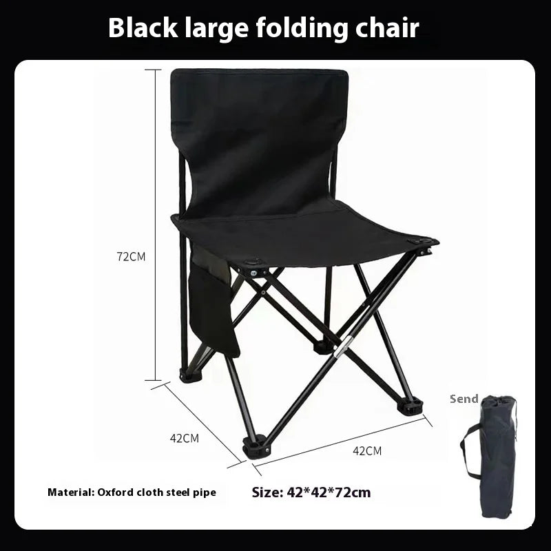 Outdoor Foldable Chair Camping Chair with Side Pocket Picnic Oxford Cloth Chairs Portable Beach Fishing Chairs Outdoor Chair