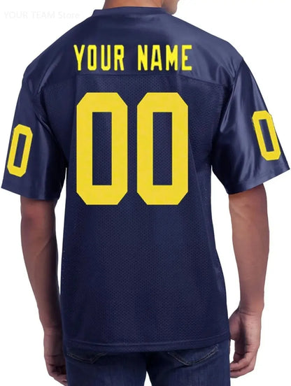 Custom American Football Jersey Green Large V-Neck Unisex Adult Sports Jersey Personalized Team Uniform - Breathable Polyester
