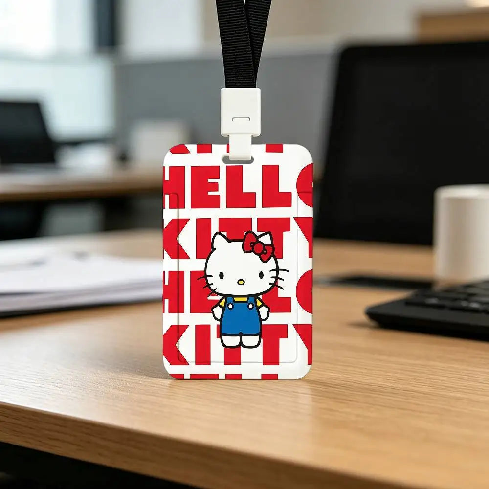 Cute Cat H-Hello K-Kitty NFC Contactless Sliding Card Sleeve For Student Cards, Bus Cards, ID Cards, And Work Permits