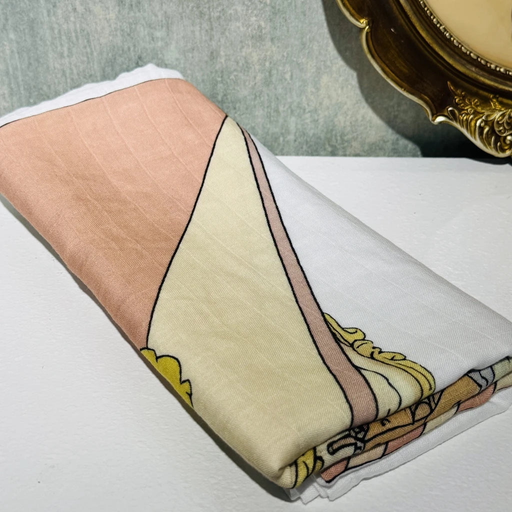 Organic Cotton Soft Baby Muslin Blanket Lightweight Breathable Swaddling Receiving Blanket for Newborn Infant, Perfect