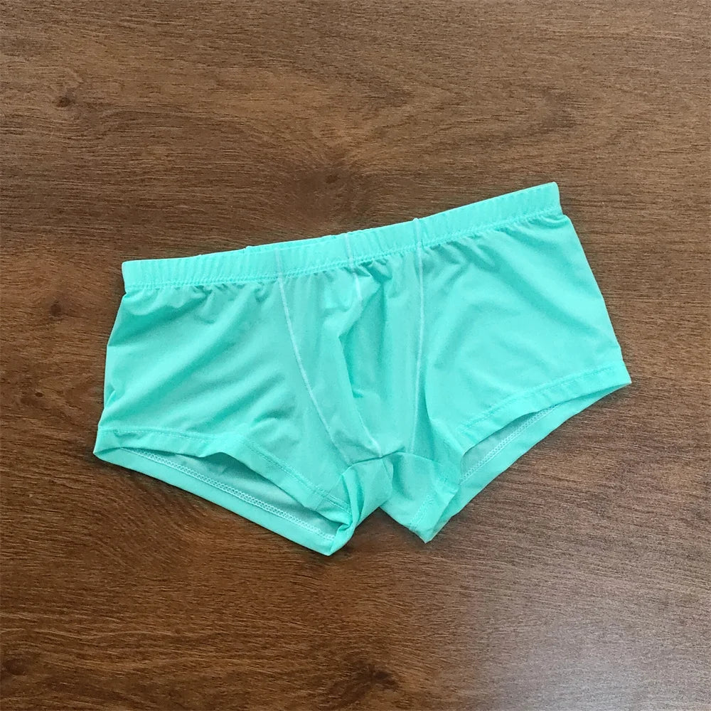 Man Underwear Men's Ice Silk Boxer Shorts Cool Underpants Summer Sexy Thin Panties U Pouch Lingerie Wholesale Price M-XXL