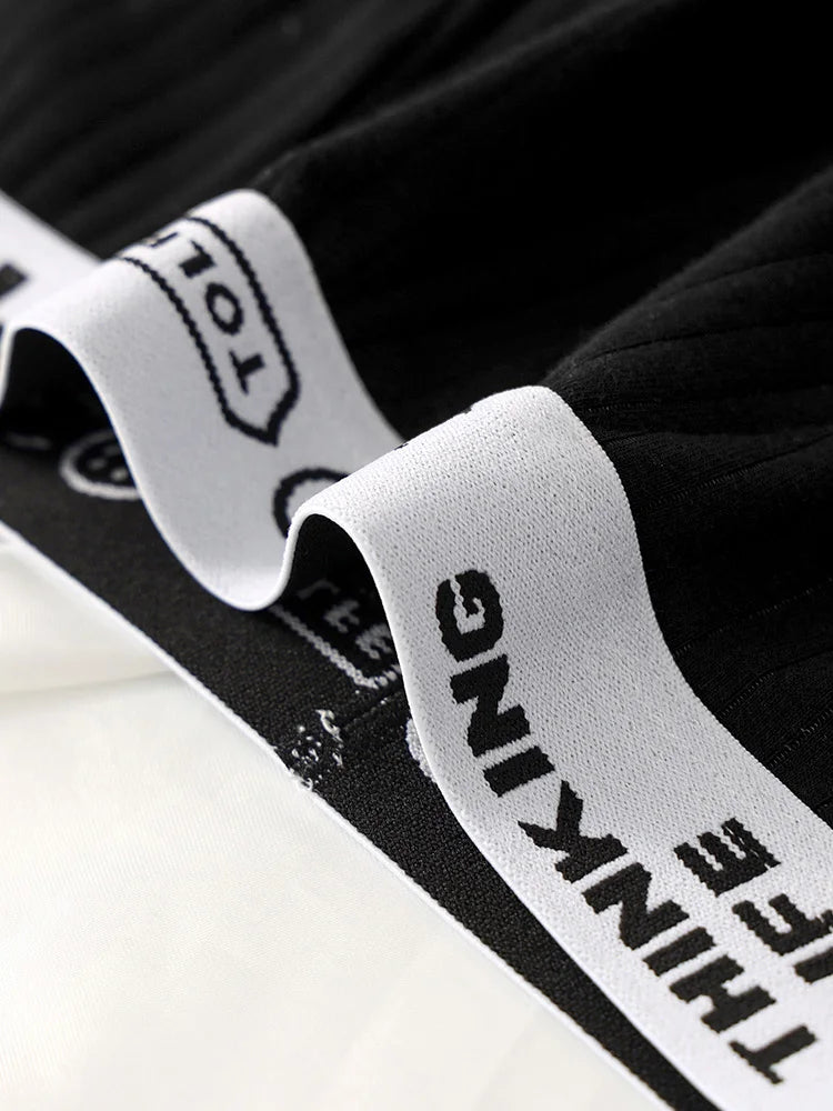 4-Pack Men's Cotton Briefs - “HELLO” & “THINKING LIFE” Waistbands, 4 Colors