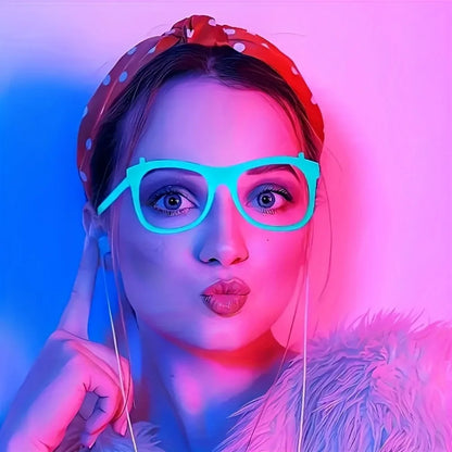 5/12pcs UV Glow in The Dark Glasses Fashion Colorful Birthday Light Up Fluorescent Glasses for Fun Neon Party
