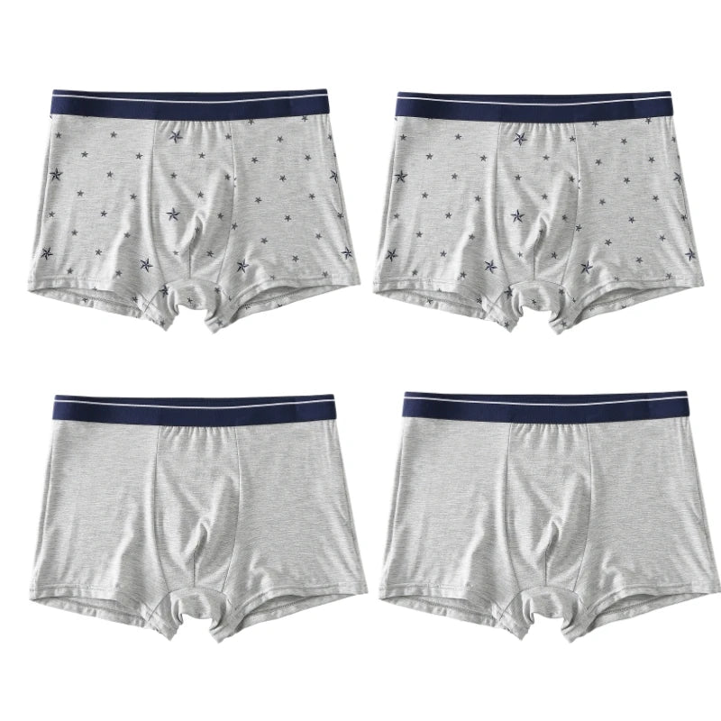 4pcs Men's Boxer Underpants Cotton Homme Panties Men Underwear Shorts Elastic Breathable Fashion Sexy Set Male Boxershorts Soft