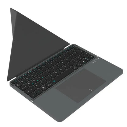 Folding Magnetic Bluetooth Keyboard with Touchpad External Wireless Stand Holding Keyboard for Ipad/iphone/android/windows Kit