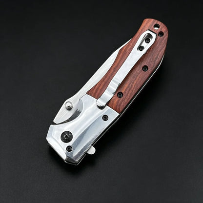 TOP Quality Folding Pocket Knife 420 Steel+walnut Wood Handle 5Cr13Mov Blade Portable Outdoor EDC Utility Knife
