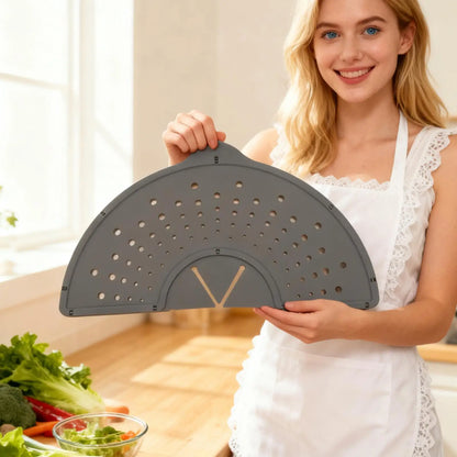 Multiuse Silicone Splash Guard Foldable Oil Splatter Screen for Frying Pan Heat Resistant Pot Lid Kitchen Cooking Tools