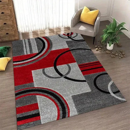 Nordic Area Rug, Abstract Non-Slip Washable Geometric Carpet, Modern Floor Mat for Living Room Bedroom Apartment Office Home