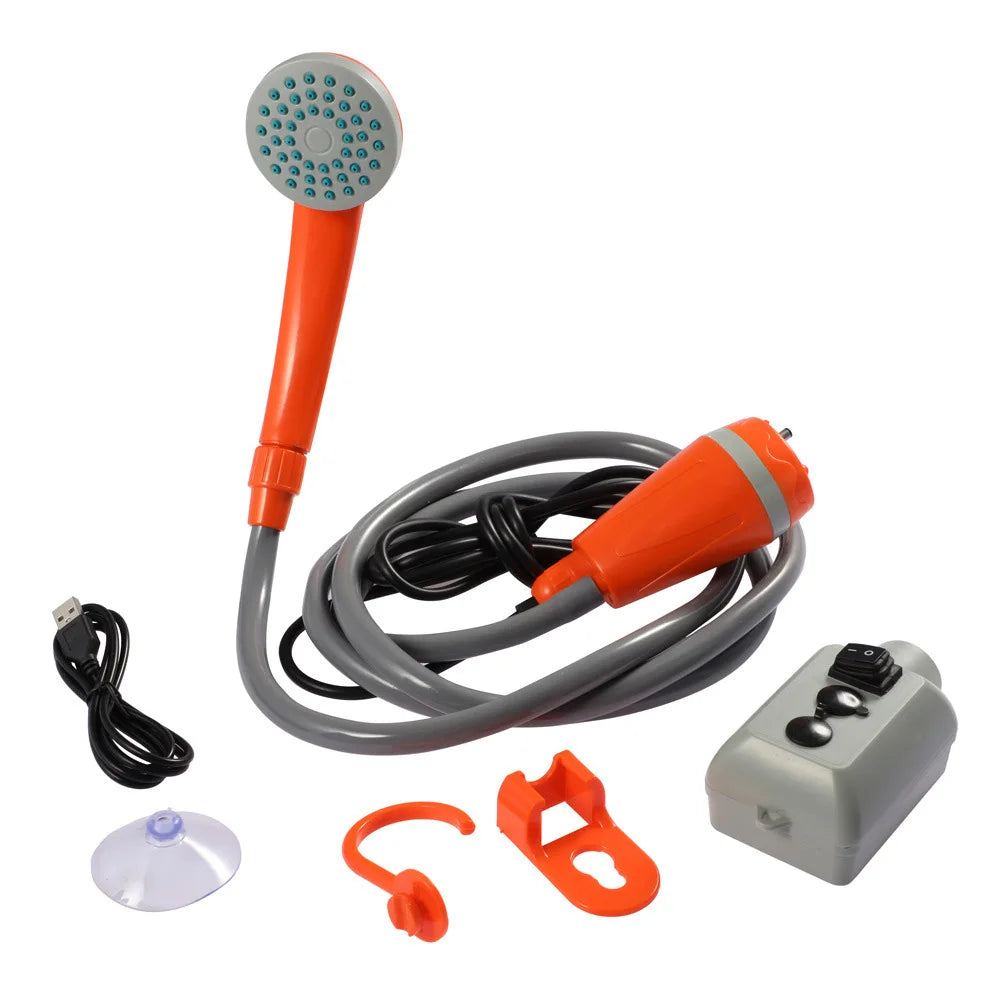 Portable Camping Shower Outdoor Camping Shower Pump Rechargeable Shower Head Outdoor Camping Equipment Hiking Traveling Supplies