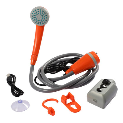 Portable Camping Shower Outdoor Camping Shower Pump Rechargeable Shower Head Outdoor Camping Equipment Hiking Traveling Supplies