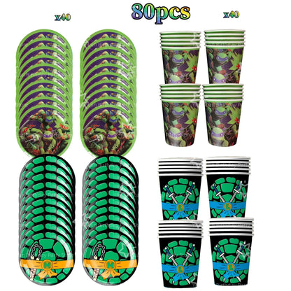 Cartoon Turtles Birthday Party Decorations Tableware Tablecloth Cup Plate Bag Napkins Balloon Baby Shower Turtles Party Favors