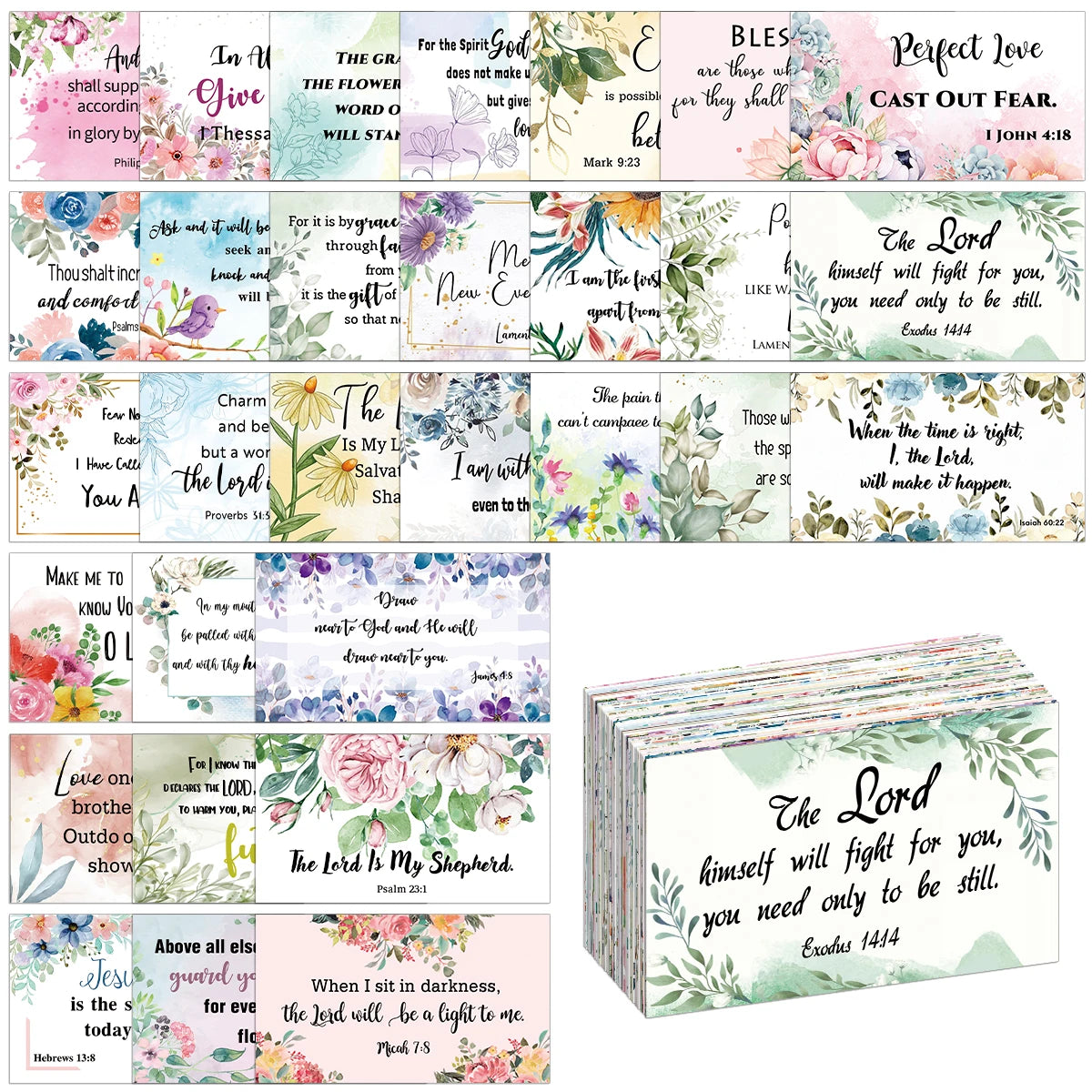 60pcs Prayer Cards,Mini Scripture Cards With Assorted Bible Verses,Christian Religious Sympathy Motivational Cards for Men,Women