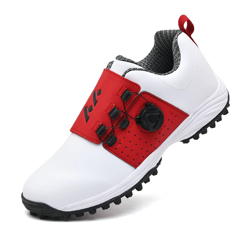 New men's golf shoes, Spinning buckle lightweight golf training shoes, Outdoor sports and leisure shoes, Breathable and non slip