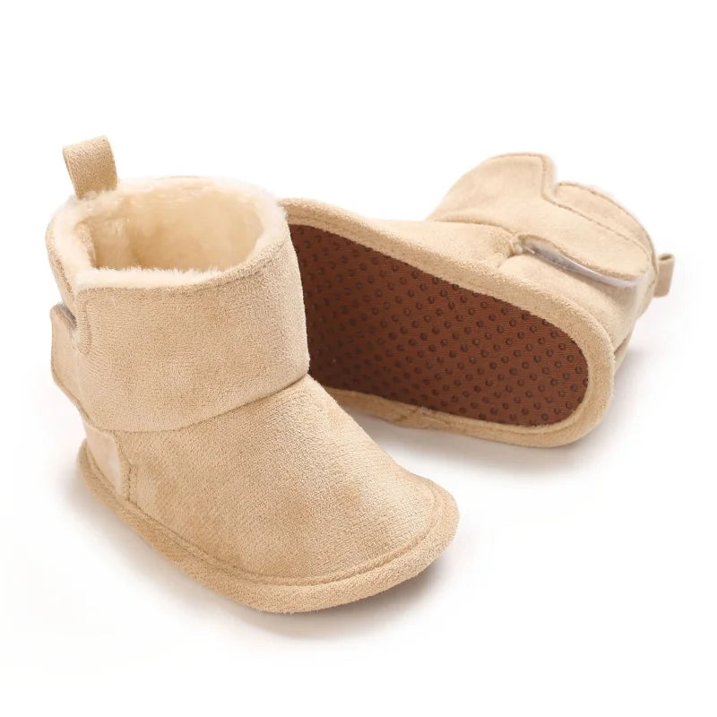 Winter Warm Snow Boots, Soft Sole Velcro Footwear, Baby Learning Walk Shoes for Newborn Infants 0-18M