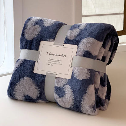 Luxury Flannel Travel Blanket for Airplane Lightweight Office Nap Soft Blanket Non-shedding and Colorfast Multi-purpose Blankets