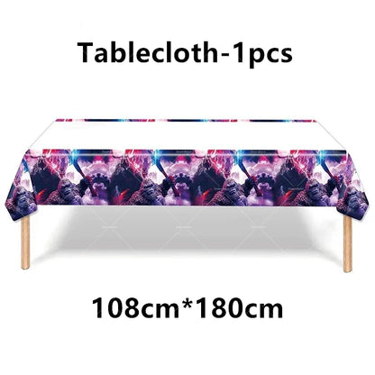 Monster Godzillaed Vs King Konged Happy Birthday Decoration Party Supplies Balloons Banner Backdrop Cake Topper Cup Plate Napkin