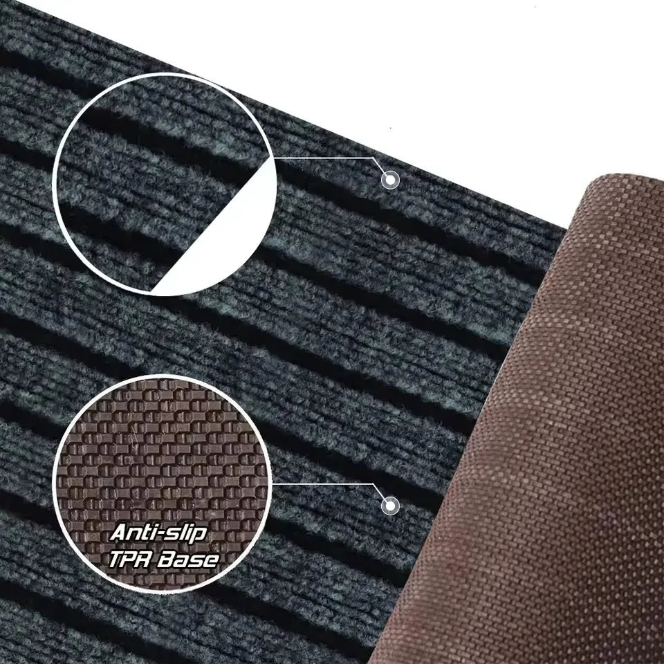 New 1pc Washable non-slip carpet, solid color striped kitchen door mat floor mat, suitable for bathroom, hallway, entrance,
