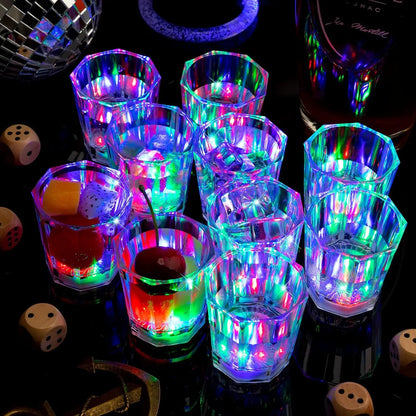 5/10/24 pcs-2oz led  Light Up Shot Glasses Flash Drinking Shot Cups Glow in The  For Party Glow In The Dark