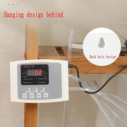 Garden Drip Irrigation Device Double Pump Controller Timer System, Solar Energy Intelligent Automatic Watering Device for Plants