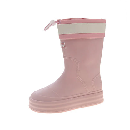 Women's Rain Boots Fashion Mid-calf Rubber Boots Outdoor Waterproof Garden Work Shoes Women's Rubber Galoshes Botas Lluvia Mujer