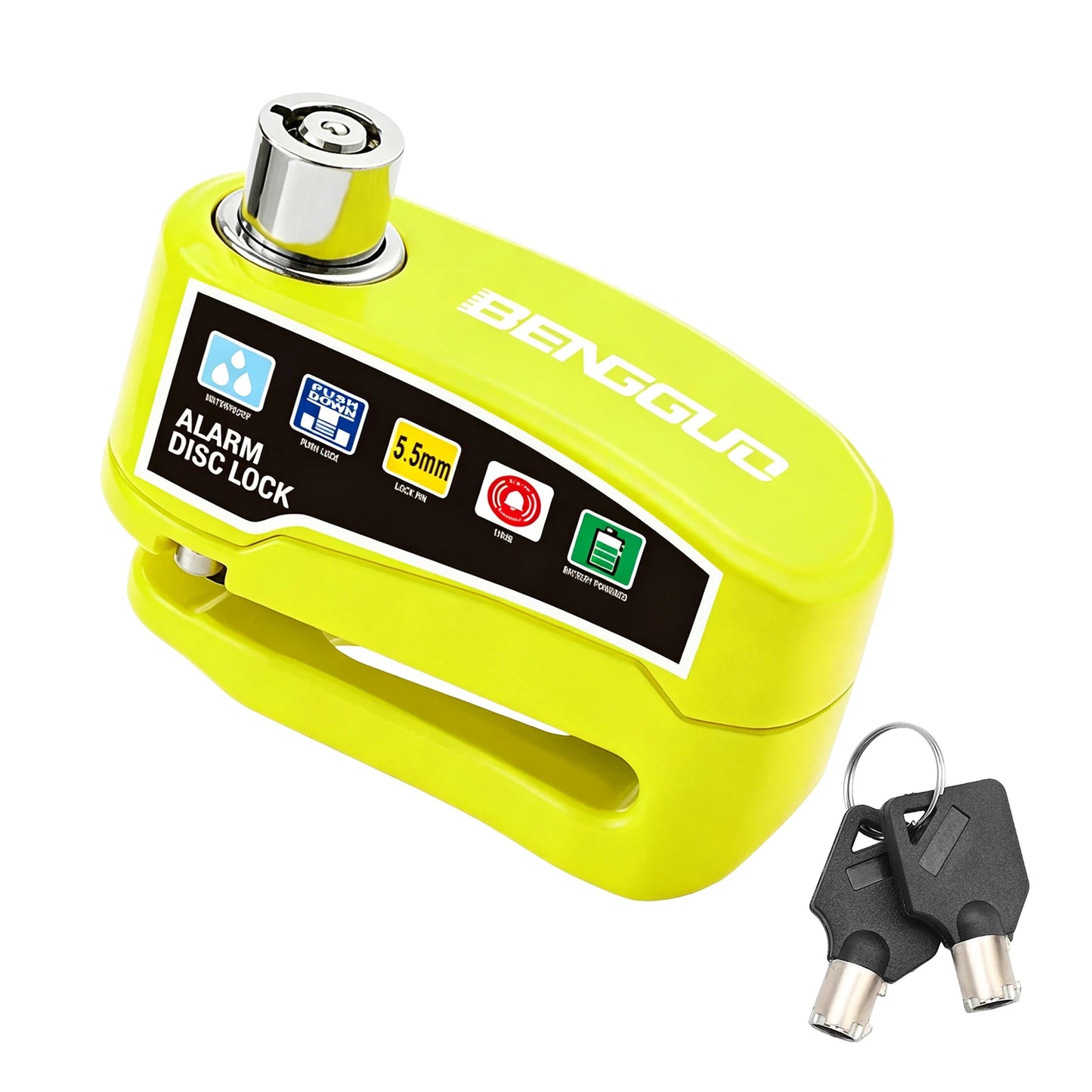 Motorcycle Bicycle Disc Lock Security Alarm Protection Padlock with Keys Aluminum Alloy Anti-theft Scooter Wheel Disc Brake Lock