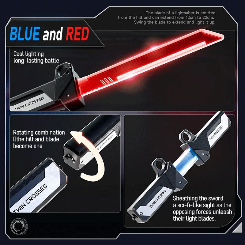 Lightsaber Toy, Double Sword Insertion, Swing and Stretch, 2-in-1, Role-Playing, Boys and Girls Holiday Birthday Gifts