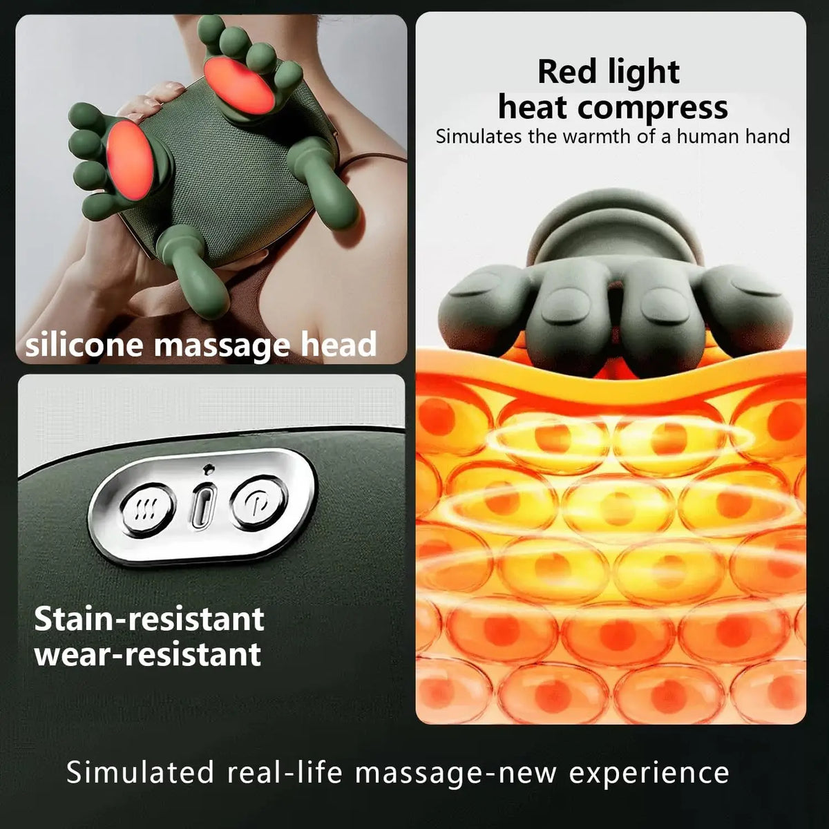 Bionic Neck Shoulder Massager Back Massagers Electric Kneading Muscles Massage Pillow Neck Waist Leg Body 3-Level Modes