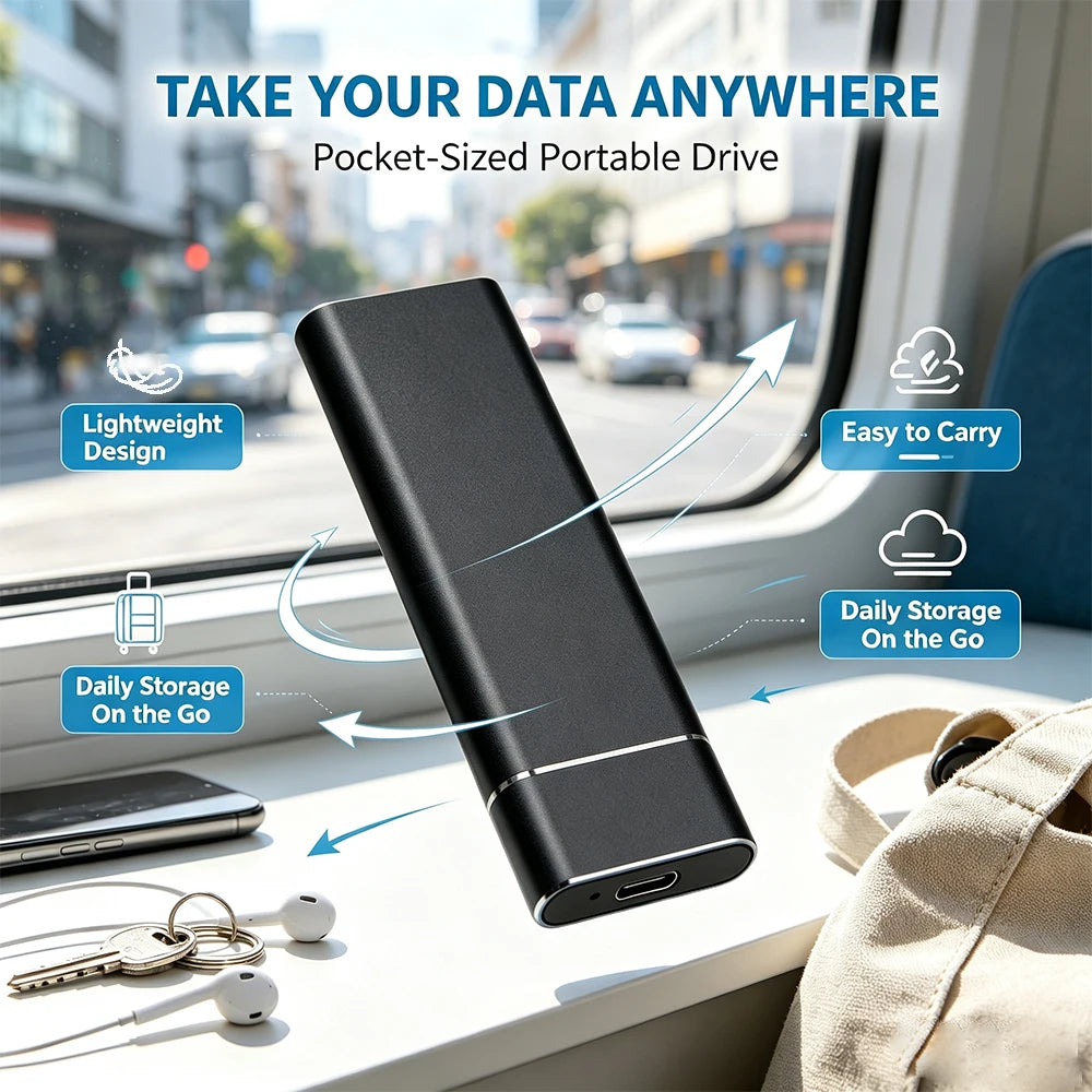 External SSD 1TB 4TB 16TB 128TB Ultra Fast Transfer  Portable Hard Disk for PC Mac Laptop Data Backup Type-C