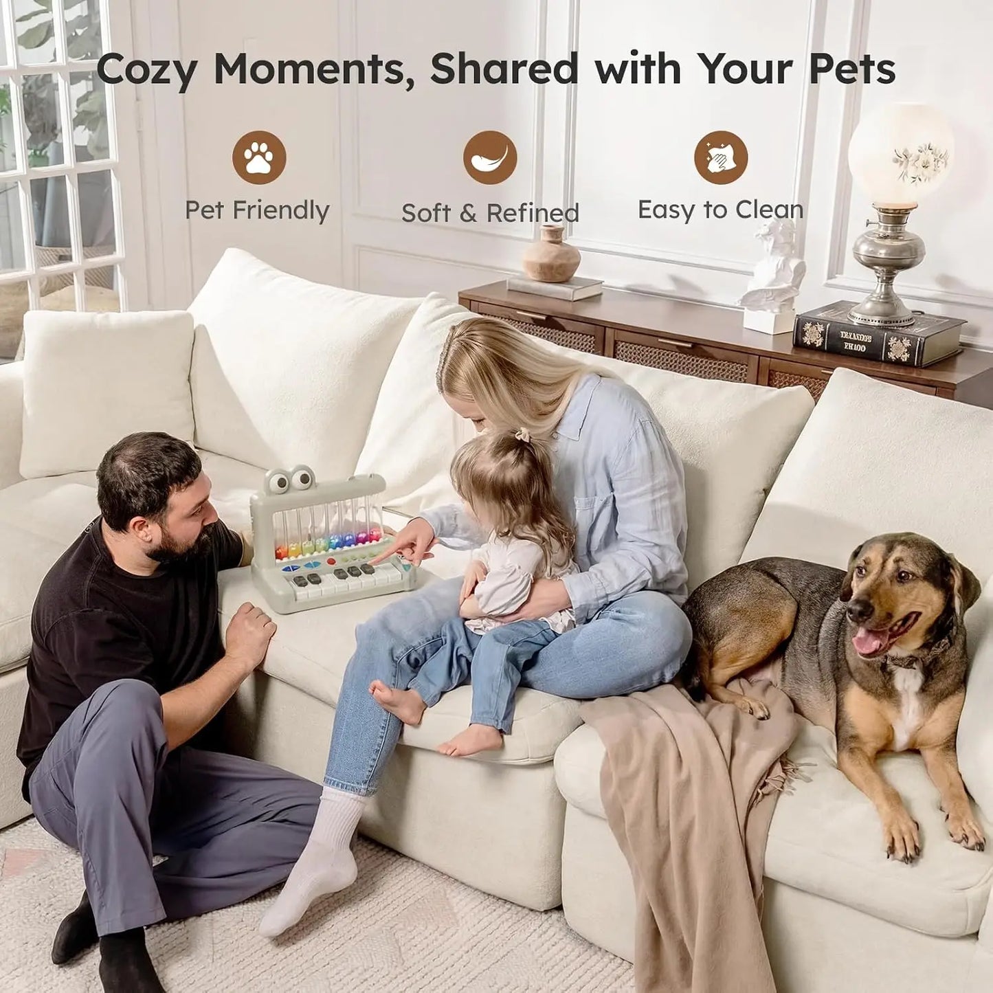 Modular Cloud Sectional Sofa, No Assembly Boneless Couch, High Back Pillows, Living Room & Apartment Durable Fabric, Customized
