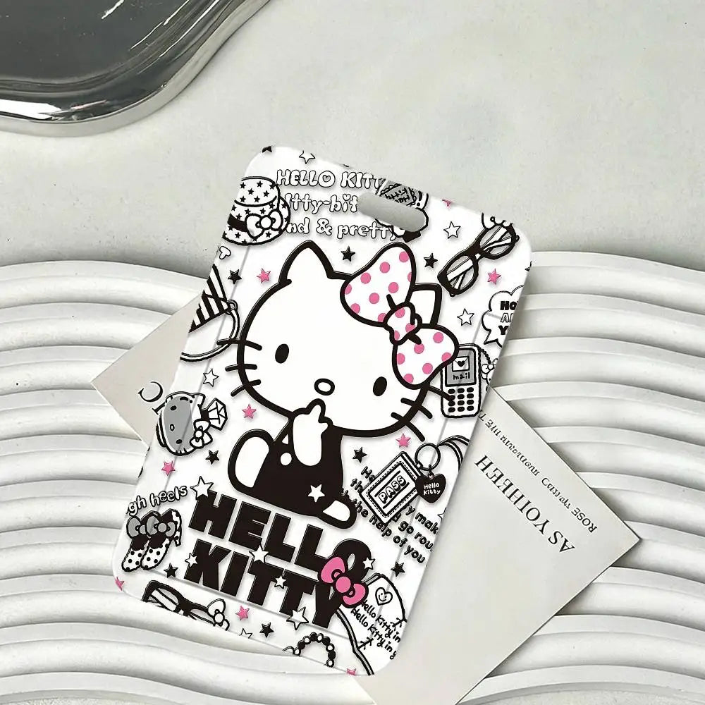 Cute Cat H-Hello K-Kitty NFC Contactless Sliding Card Sleeve For Student Cards, Bus Cards, ID Cards, And Work Permits