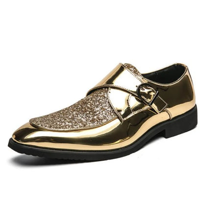Shoes Men Casual Man Men's Summer Shine Gold Dress Patent Leather For Mens Gold Moccasins Business Pointed Bussiness Luxury