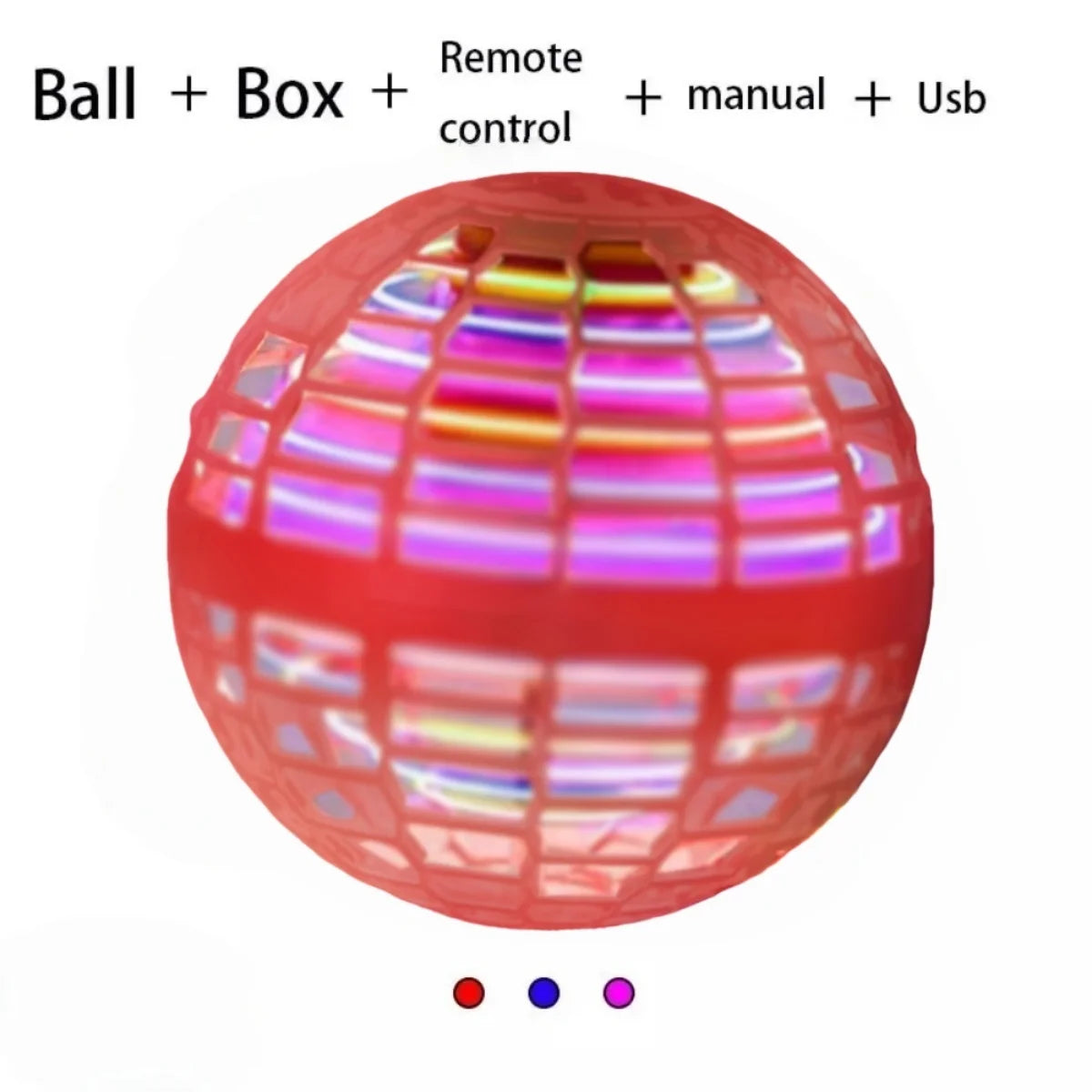 Flying Ball Children's Hand Controlled Color LED Cosmic Globe 360 ° Rotating Suspension Ball Suitable for Indoor and Outdoor Toy