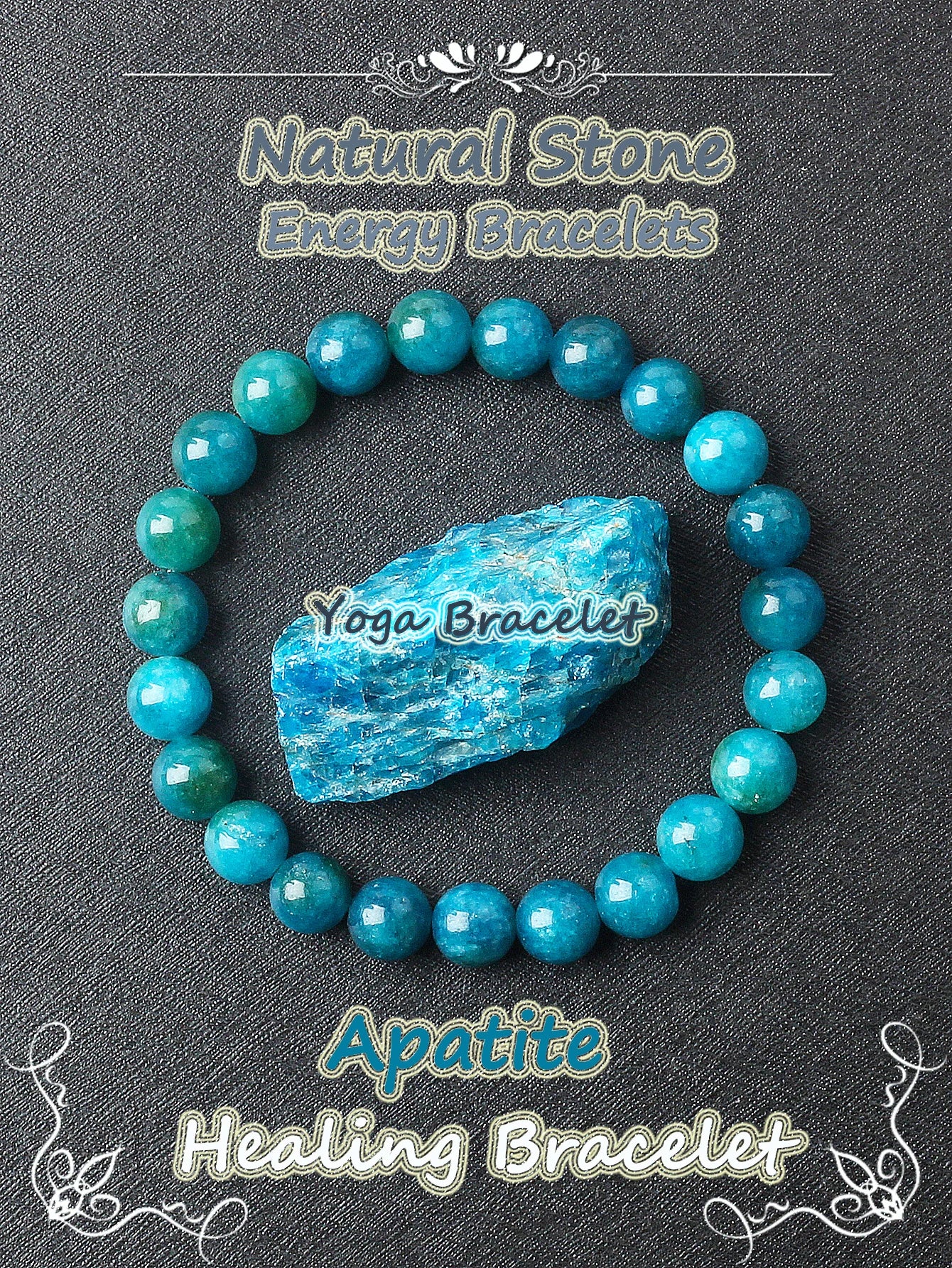 Original Natural Stone Beads Bracelet Men Women Reiki Blue Apatite Lapis Lazuli Amethyst Yellow Tiger Eye Beads Bracelet Jewelry