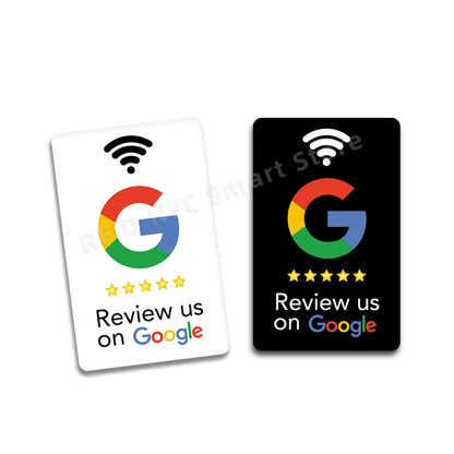 NFC Station table Tag 13.56Mhz programmable Compatible Google Review Card NFC Reviews display bending Card Acrylic Table Sticker