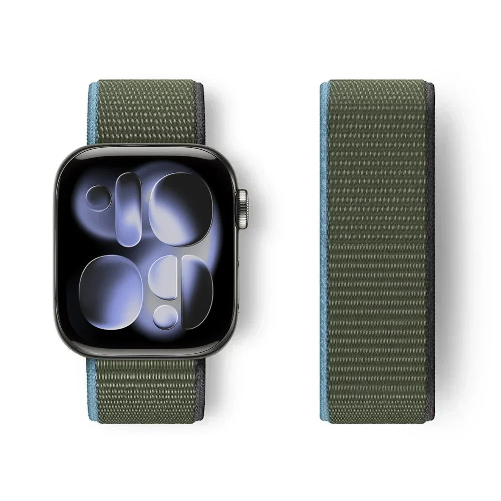 Nylon Loop for Apple Watch Band S11 46mm 40mm 44mm 45mm 42mm 41mm 49mm Smart Belt Bracelet for IWatch 11/10/9/8/7/6/SE/5/4 Strap