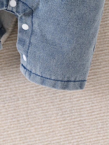 Baby Boy Striped T-Shirt + Cartoon Bear Denim Overalls Set, Cute Summer Casual Outfit for Going Out