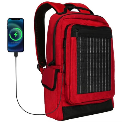 High-tech Unisex Portable Solar Backpack with Charging Port Smart Outdoor Bag Powered by Solar Panels