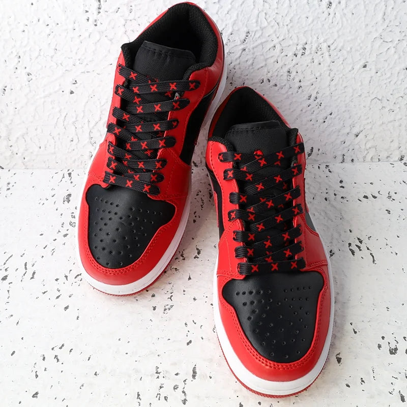 Black Red Banned Shoe Laces for AF1/AJ MWTD Chicago Striped Infrared Banned Shoelaces Flat Basketball Shoe Laces for Sneakers