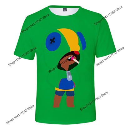 Kids' Game Character Graphic T-Shirt | Short Sleeves & Crew Neck | Casual Wear & Streetwear
