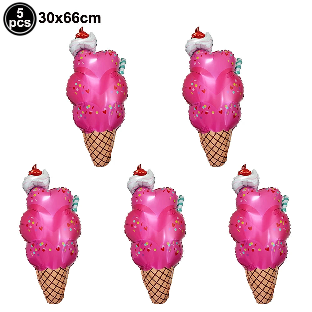 Ice Cream Balloons Sweet Candy Balloon Ice Cream Shaped Balloons for Summer Beach Birthday Baby Shower Party Decoration