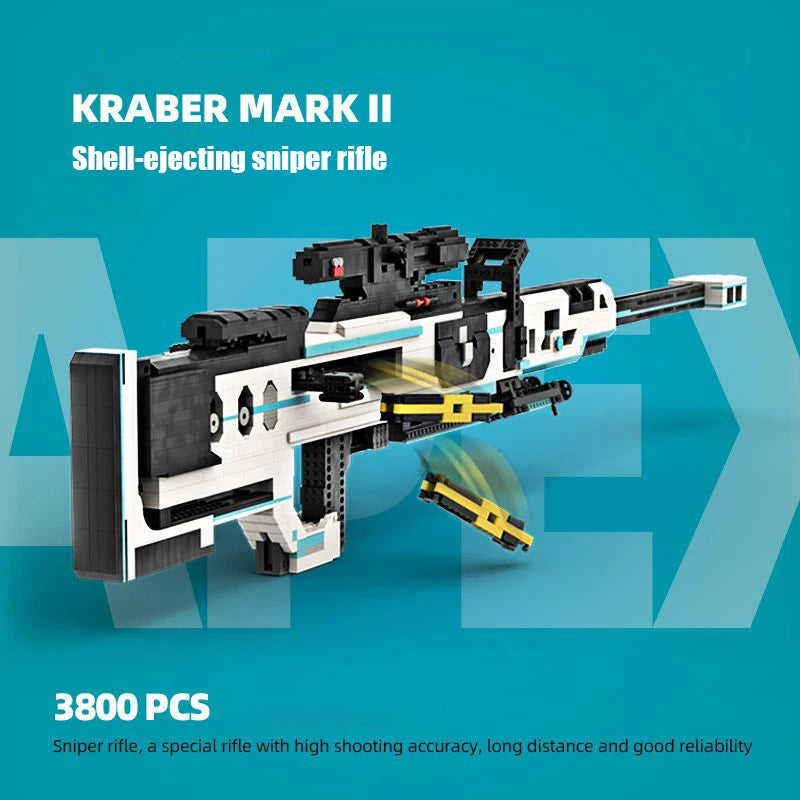 3800PCS Technical Apex KRABER MARK II Sniper Rifle Building Blocks High Tech MOC Constructuon Gun Toys Gift For Children Kids