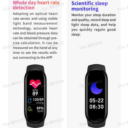 M7 Smartwatch Heart Rate Blood Pressure Monitoring Smart Watch Men Women Fitness Tracker Watch Waterproof Sports Smart Wristband