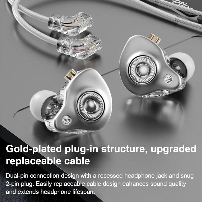 HIFI 3.5mm&Type-C Wired Headphones 9D Surround Deep Bass Stereo Headset Sport Earphone Detachable Cable ENC Noise Reduction