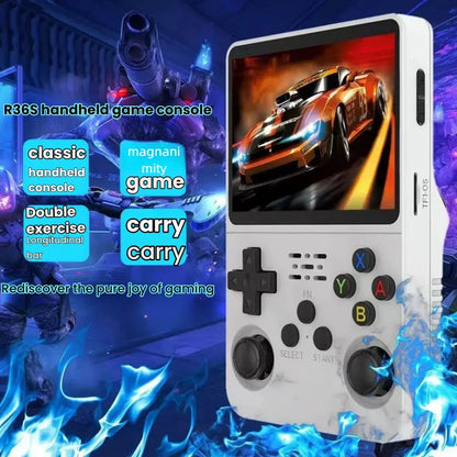 Open Source R36S Retro Handheld Game Console, Linux System, 3.5" IPS Screen, Portable Pocket Video Player, 64GB Preloaded Games