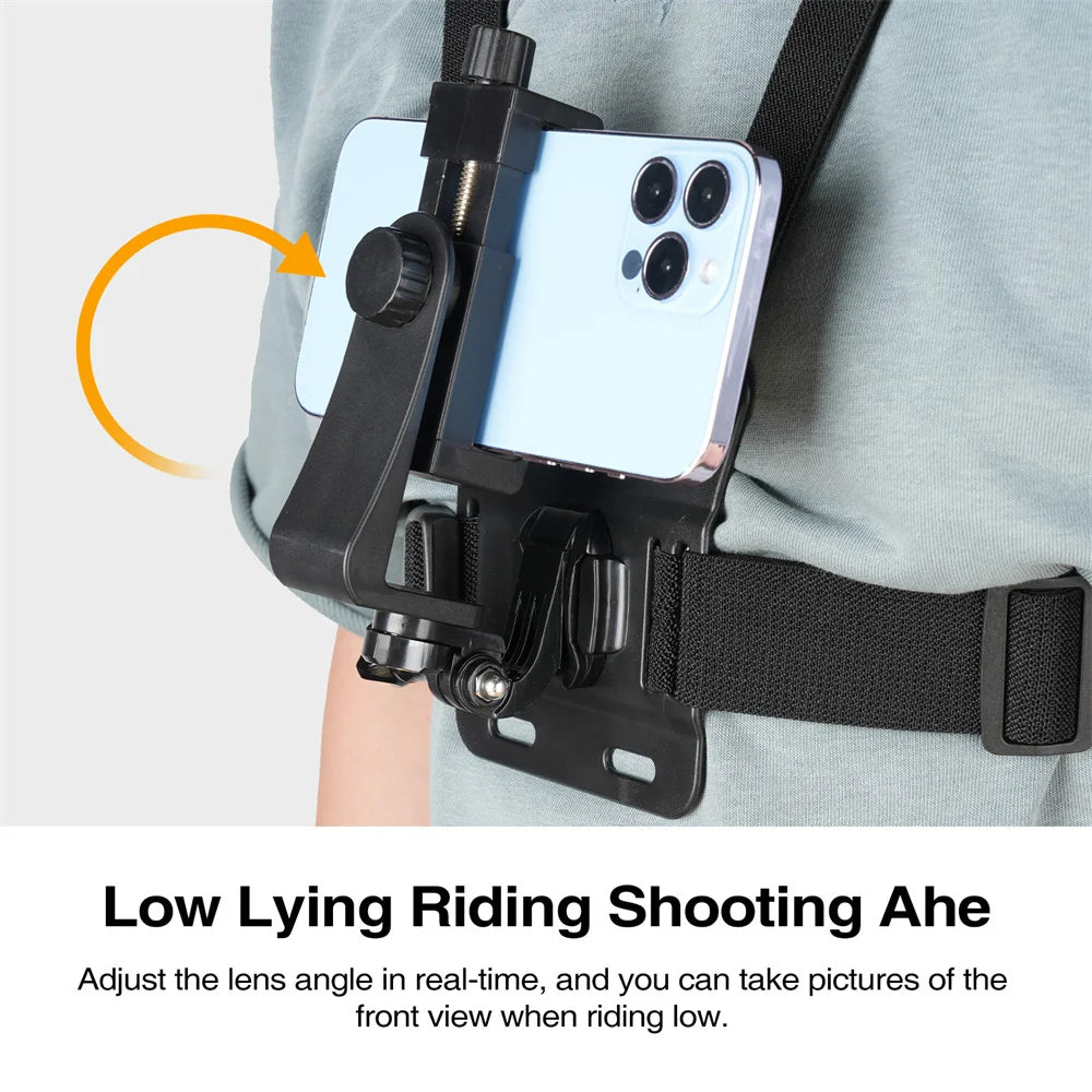 Camera Phone Chest Mount Laptop Harness Phone Holder Strap Clip POV Holder for iPhone 17 16 Android Gopro 12 Camera Smartphone Photography Kits